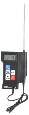 Digitales Lebensmittelthermometer mit Sonde, -50 bis 300 °C, Speicher