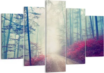 Produktbild von Bild auf Leinwand - Leinwandbild - Wald Baum Natur - 150x100cm - Wand Bild - Wanddeko - Wandbilder - Leinwanddruck - Bilder - Kunstdruck - Wanddekoration - Leinwand bilder - Wandkunst - EA150x100-3667