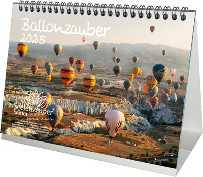 Produktbild von Ballonzauber DIN A5 Tischkalender für 2025 Heißluftballon - Seelenzauber