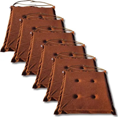 Zdjęcie produktu dla Komplet 6 poduszek na krzesła 40x40x3 cm dekoracyjne do jadalni 1000