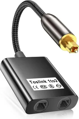 Immagine prodotto di INF Splitter Audio Ottico Fibra 0.25m - Adattatore Toslink a Doppia Uscita