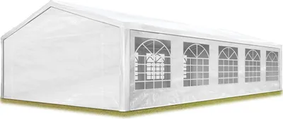 Produktbild von TOOLPORT Partyzelt Pavillon 5x10 m in weiß PE Plane 350 N Wasserdicht UV Schutz Festzelt Gartenzelt