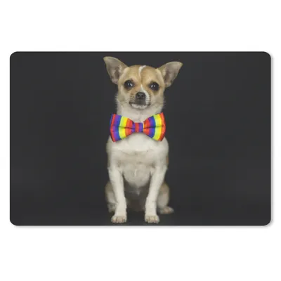 Produktbild von MuchoWow® Mauspad Mousepad Hund - Fliege - Schwarz 27x18 cm - Mousepads - Maus Mat - Pad - Mausunterlage - Büroartikel - Desk Matten