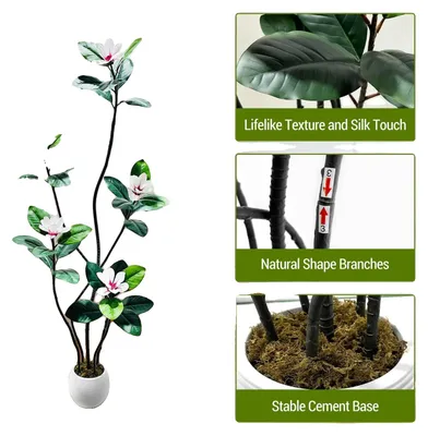 Productafbeelding van Kunstmagnolia, decoratie voor binnen, realistische kunstplant, 180 cm