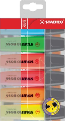 Immagine prodotto di Evidenziatore - STABILO BOSS ORIGINAL - Confezione da 6 - con 6 colori diversi