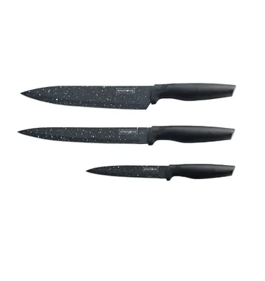 Image de Ensemble de couteaux 3 pièces Noir Royalty Line RLBMB3