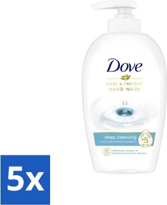 Produktbild von Dove Handseife - Care & Protect - Tiefenreinigung - 250 ml - Vorteilspack - 5 Stücke