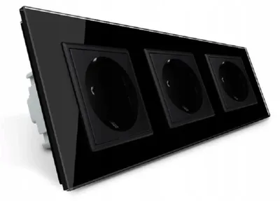 Produktbild von Livolo Dreifach-Steckdose Schwarz 16A 230V VL-W03EU-62
