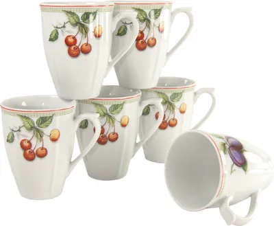 Produktbild von CreaTable, 17033, Flora Orchard, Kaffeebecher 6-tlg, Porzellan