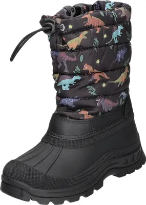 Produktbild von Sneakers Kinder-Jungen-Allwetterstiefel Dinosaurier gefüttert Schwarz, Farbe:schwarz, EU Größe:28