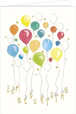 Produktbild von Geburtstag große A4 XXL Karte mit Umschlag Zum Geburtstag Luftballons