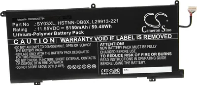 Produktbild von vhbw Akku Ersatz für HP HSTNN-DB8X, SY03060XL, L29959-005, SY03XL, L29913-221, L29959-002, L29913-2C1 für Notebook (5150 mAh, 11,55 V, Li-Polymer)