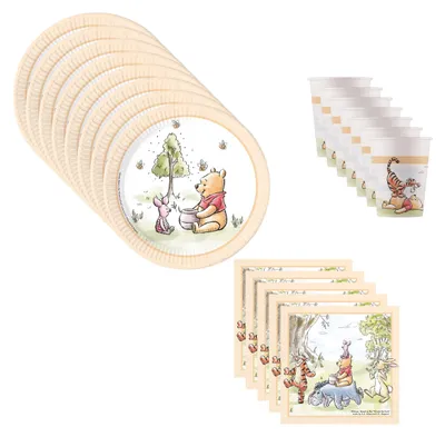 Produktbild von Winnie Puuh Loves Nature Party Deko Set 36 teilig Kindergeburtstag Geschirr