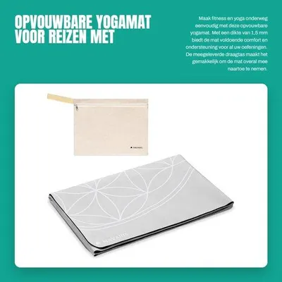 Produktbild von Yogamat Extra Dick – Faltbar – Rutschfest – Tragetasche – Leicht – 183 x 61 cm – Fitnessmatte