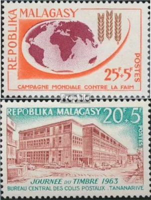 Produktbild von Briefmarken Madagaskar 1963 Mi 492,494 (kompl.Ausg.) postfrisch Hunger