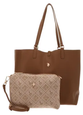 Image de U.S. POLO ASSN. sac à épaule Malibu Shopping Bag Camel brun