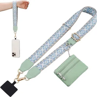 Productafbeelding van Telefoon Strap met ritszakje (groen)