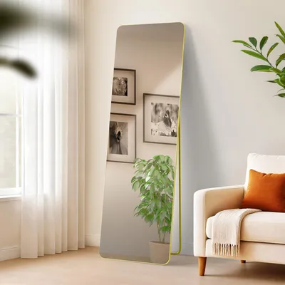 Produktbild von CLP Spiegel groß Gurnee, Standspiegel und Wandspiegel in einem, Ganzkörperspiegel Metallrahmen in mehreren Größen und Farben, Farbe: gold glanz, Größe: 160x50 cm