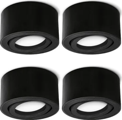 Produktbild von SSC-LUXon 4x CELI-1B Aufbauspot flach schwarz gebürstet Ø80x50mm - Spot Aufbauleuchte schwenkbar Lieferung ohne Leuchtmittel