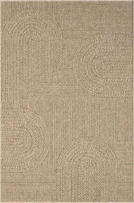 Image de LYN13 REZA Tapis d'intérieur/d'extérieur aspect jute avec motif arc-en-ciel ton sur ton