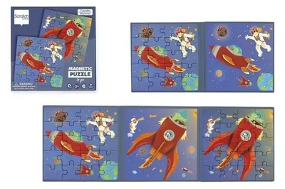 Obrázok produktu pre Puzzle magnetyczne Rakieta i Kosmos 40 elementów Scratch