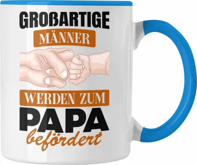 Produktbild von Trendation - Großartige Männer werden Zum Papa Befördert Tasse Geschenk Du Wirst Vater Geschenkidee (Blau)