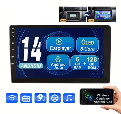 Productafbeelding van Multimedia Speler – 10,1 Inch QLED HD Touchscreen – 6GB RAM en 128GB Opslag – Android 14