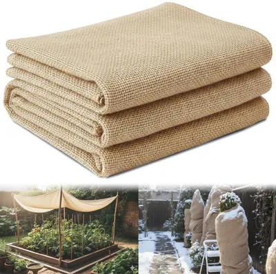 Image de Bande de protection en jute – Protection naturelle contre le gel et les parasites en hiver – Pour les arbres et les plantes en extérieur – 1,6 m x 1 m