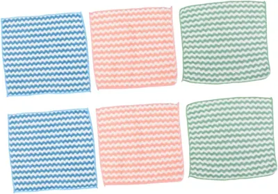 Produktbild von Saugfähige Geschirrtücher aus Polyester, fusselfrei und kratzfrei, 6 Stück für Geschirr und Schüsseln zur Küchenreinigung