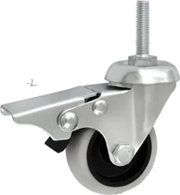 Produktbild von Lenkrollen d=50mm Kunststoff-Gummi Möbel Rollen Räder Apparaterollen Transportrollen, mit Schraube Gewinde M8 (M54TH*M8)
