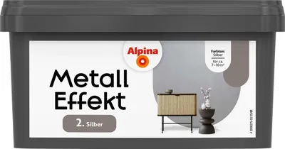 Produktbild von Alpina Wandfarbe Metall Effekt silber 1 L