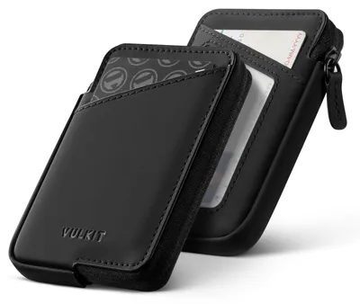 Immagine prodotto di Portafoglio RFID con cerniera - Pelle - Nero - Fino a 10 carte