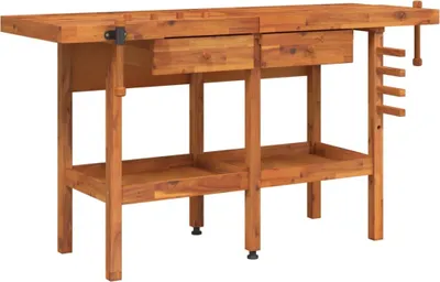 Immagine prodotto di vidaXL Banco da lavoro con cassetti morse 162x62x83 cm in legno di acacia