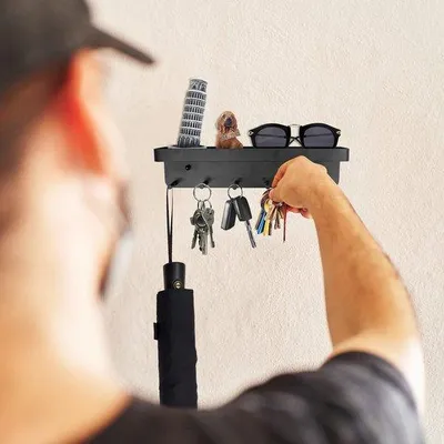 Produktbild von Famanu Schlüsselbrett – Schlüsselhalter mit Ablage – Wandmontage