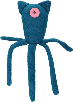 Image de Peluche pieuvre turquoise, 23 cm, avec un seul œil
