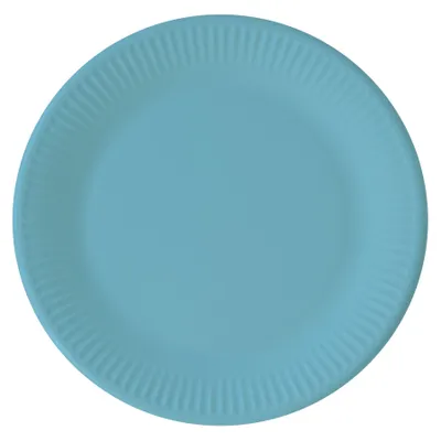 Obrázok produktu pre Kompostovateľné jednofarebné tyrkysové 8 papierových tanierov 23 cm