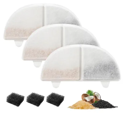 Produktbild von Ersatz-Filter-Set für Trinkbrunnen WF20/CF20, 3x Brunnenfilter + 3x Pumpenfilter, Weiß