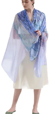 Produktbild von Prettystern XXL Seiden-Stola Sommer-Tuch SeidenSchal Pareo Sarong Seide Schulter