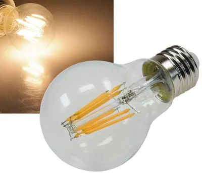 Immagine prodotto di ChiliTec Lampadina LED E27 filamento G60k chiaro 3000k, 750lm, 230V / 8W, bianco caldo