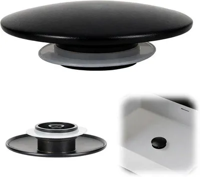 Produktbild von Badkamerwastafelplug - Einfache Installation - 66 mm schwarzer Abflussdichtung - Abflussdichtungsverschluss - Für Badkamer- und Küchenwastafel