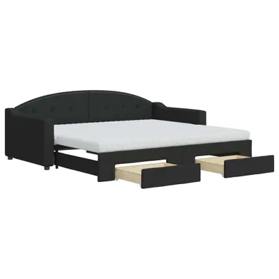 Immagine prodotto di vidaXL Divano letto estraibile con cassetti Nero 90x190 cm Tessuto
