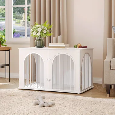 Produktbild von Hundebox - Hundekäfig - Tierkäfig - Hundekennel - Hundehütte - Mittelgroße Hunde - Weiß