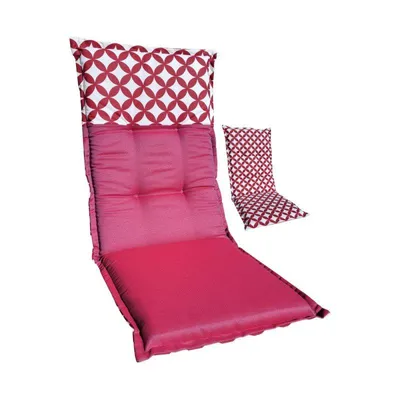 Obrázok produktu pre Obojstranný matrac 120x45x5 cm na stoličku s vysokým operadlom 2863401 - pohodlné záhradné sedenie, červená