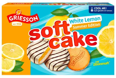 Zdjęcie produktu dla Griesson Soft Cake White Lemon z sokiem cytrynowym, opakowanie 300 g