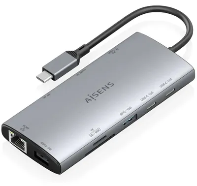 Imagen del producto de AISENS ASUC-10P050-GR, Cable, USB 3.2 Gen 1 (3.1 Gen 1), Tipo-C, 100 W, USB Tipo-A, USB Tipo C, 10, 100, 1000 Mbit/s, Gris