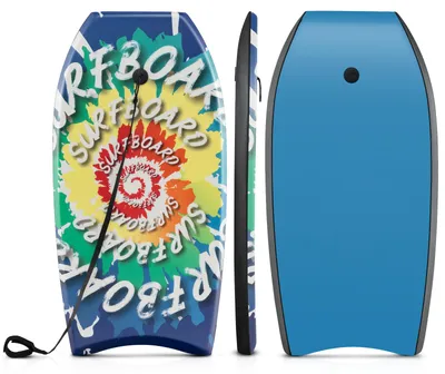 Produktbild von COSTWAY Bodyboard für Kinder, Schwimmbretter Surfbrett mit EPS-Kern, XPE-Deck, HDPE-Unterseite Handgelenkschlaufe Surfboard 94x48,5x5,5cm Wirbelmuster