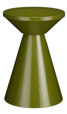 Productafbeelding van Mica Decorations Jim Bijzettafel - Salontafel met Strak Design voor de Woonkamer - Nachtkastje van Stevig IJzer - Rond Tafeltje voor Extra Opbergruimte - H45 x Ø30,5cm - Groen