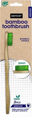 Produktbild von Sence Bambuszahnbürsten Medium 3er Set Grün - 1 Stück