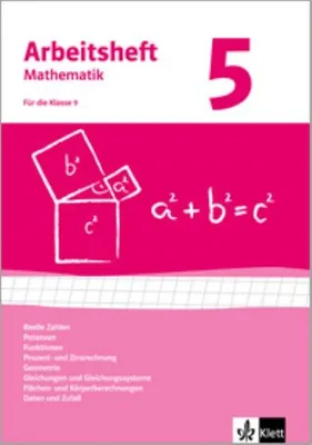 Obrázek produktu pro Arbeitshefte Mathematik 5. Neubearbeitung. Arbeitsheft mit Lösungsheft. Reelle Zahlen, Potenzen, Funktionen, Geometrie, Quadratische Gleichungen, Gleichungssysteme