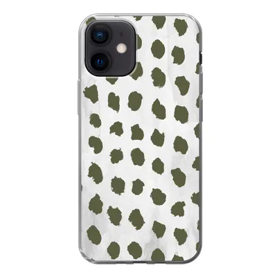 Produktbild von MuchoWow® Handyhülle Schutzhülle Hülle für iPhone 12 Marmor - Punkte - Grün Silikon Softcase Handy Hülle - Schutzhülle